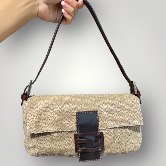 Fendi Vintage Beige Beaded Baguette 🥖 - Picture 3 of 12